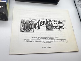 Nintendo Entertainment System Nes Defender Of The Crown OHNE Poly Block.