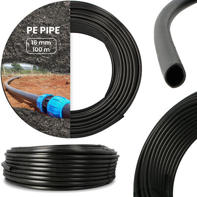 PE-Rohr für Bewässerung 16mm 100 m Verlegerohr Wasserleitung Versorgungsleitung