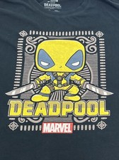 Deadpool Marvel Yellow Funko Pop Collector Corps #XL Black Shirt Swords Scope