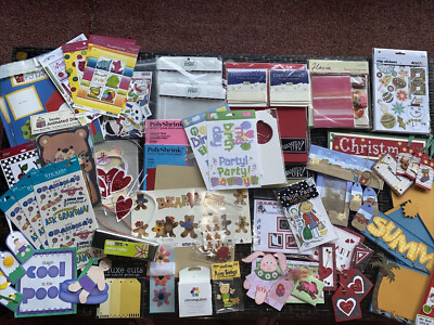 Vintage Scrapbooking Box Lot Of Variety Of Items A Little Bit Of Everything 6 LB
