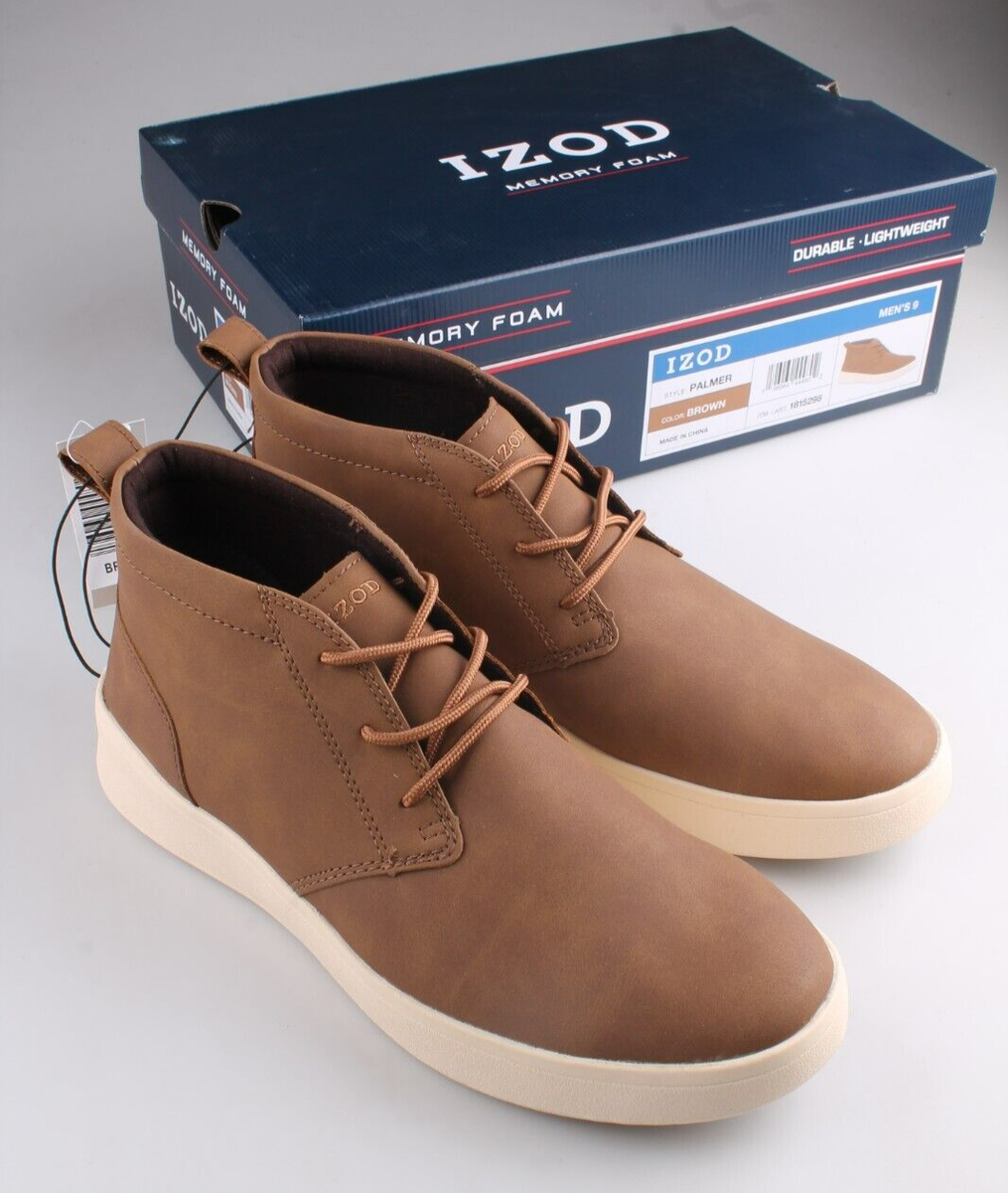 Men’s Izod Memory Foam Palmer Shoes Size 10 11 13 Brown New In Box