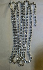 34  Silver Clear Glass Rhinestone Chain for Sewing Crafts