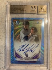 2014 Kyle Freeland Bowman Chrome Blue Wave /10 BGS 9.5 Beckett 10 AUTO RC