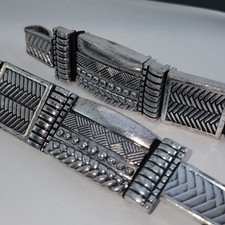 Exquisite Chico's Hand Tooled Metal Belt Western/Mexican type Design 36" Unisex 