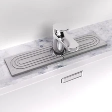 TOOVEM Faucet Mat for Kitchen Sink Long Diatomite Fast Drying Stone Sink Mat