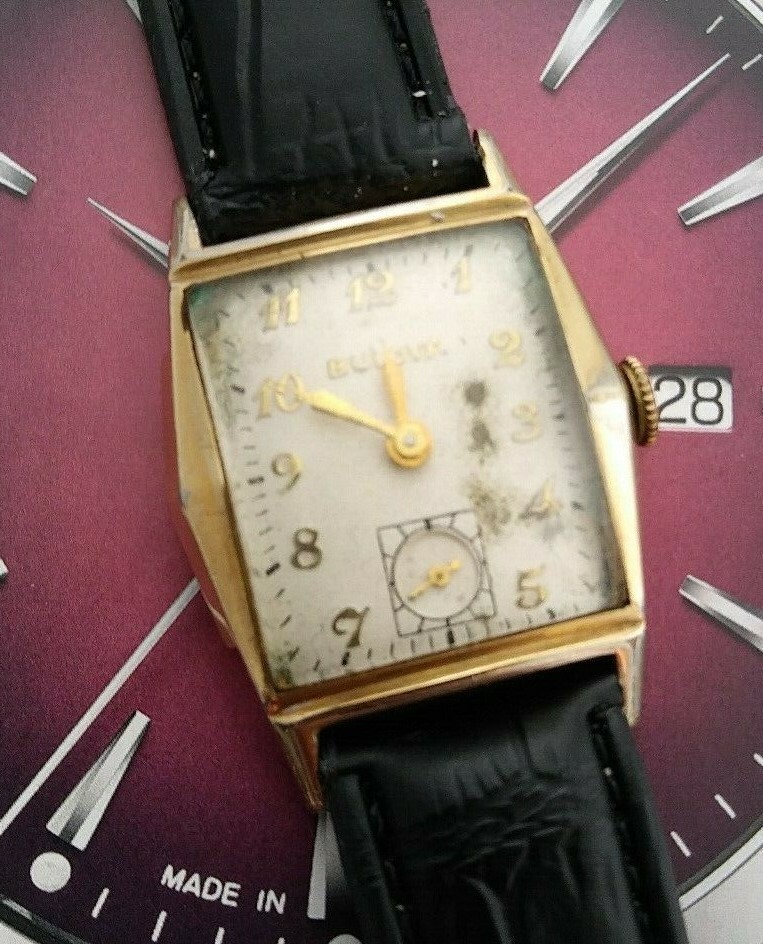 Rare 1950 Art Deco BULOVA L0 Swiss Made 10BC Gold Plated 15 Jewels