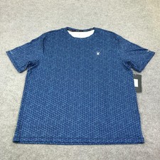 Spyder Rash Guard Shirt Mens XL Blue Geometric UPF 30 Swim Quick Dry S627A30