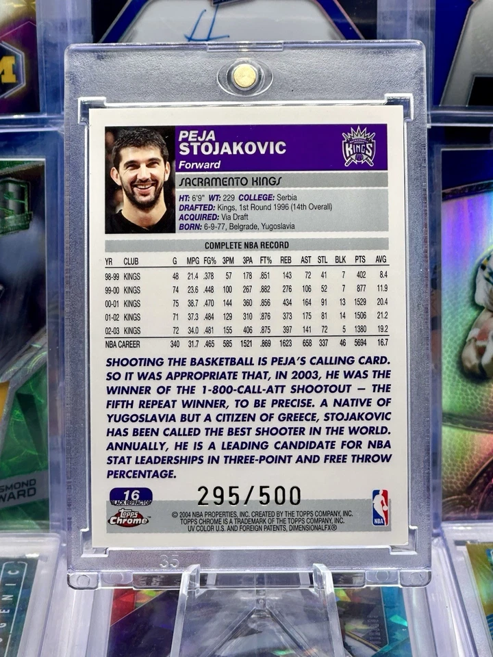 2003-04 Topps cromo numerado/500 refractor negro Prizm Peja Stojakovic Kings Foto 2 de 2