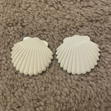 White Shell-Shaped Plastic Stud Earrings, But...