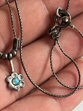 925 Silver Flower Opal necklace 