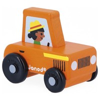 Juratoys Janod Holz Orange Traktor Montessori Spielzeug FüR Kinder Kreuzung