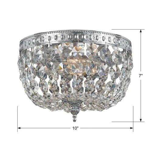 Crystorama Basket 10" Wide Chrome and Crystal Ceiling Light - Picture 6 of 6