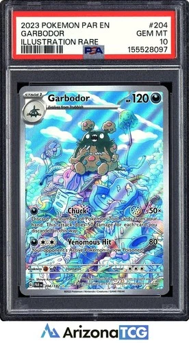 Pokemon 2023 Garbodor 204/182 Illustration Rare Paradox Rift GEM MINT PSA 10