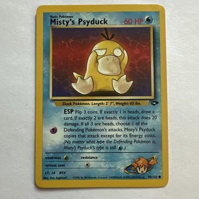 Rare Vintage Misty's Psyduck #90/132 Gym Challenge Regular Pokemon 2000 WOTC