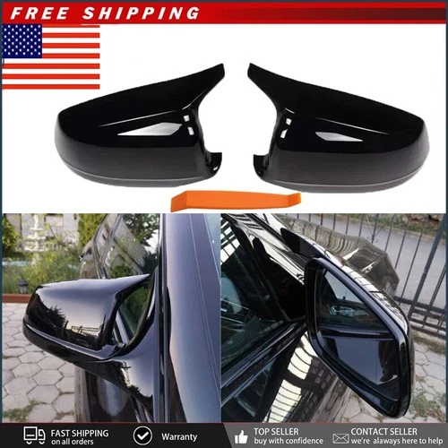 Gloss Black Fit For BMW F10 LCI 2010 2011 2012 2013 LH+RH Side Mirror Cover Caps