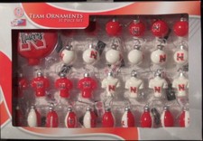 Nebraska Cornhuskers Christmas Ornaments 32pc  Mini Glass  Officially Licensed