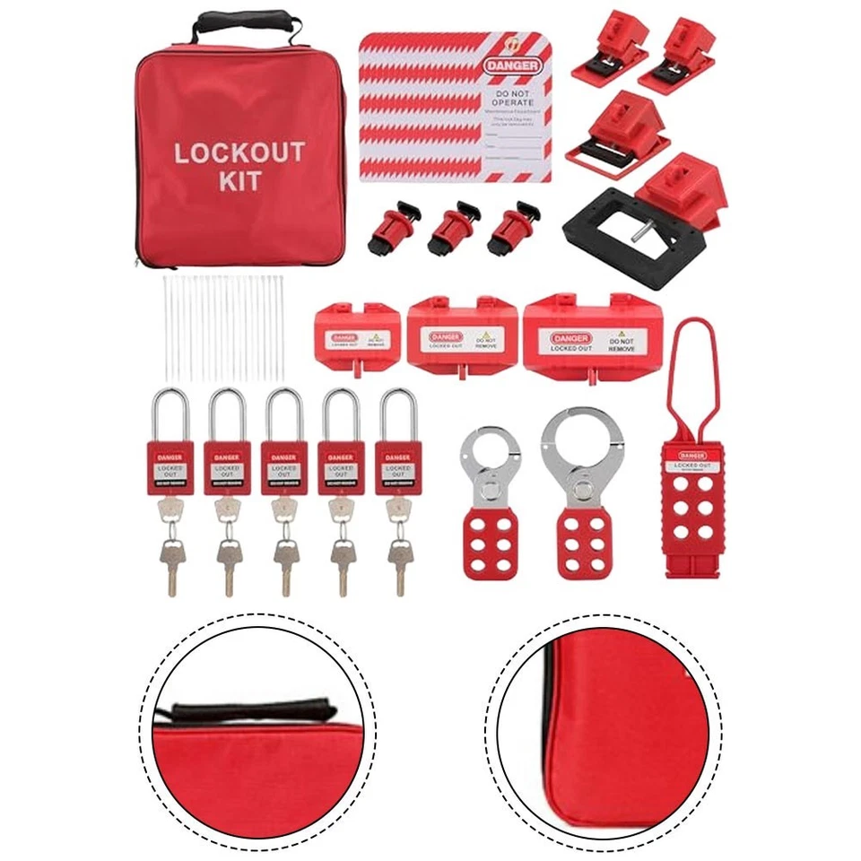 Lockout Tagout Kit with Multiple Locks and Tags for Electrical Equipment Safety