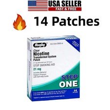 14 Patches Clear Nicotine 21mg Transdermal System Patch Step 1 Exp 06/2028