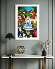 Alice im Wunderland - Original Ölgemälde - Skurriles Ölgemälde