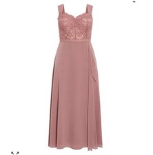 City Chic Women Plus Size 20 Maxi Sweet Evie Antique Rose Mauve Pink NWT Formal