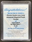2024 Topps Chrome Jackson Merrill Rookie Auto Lava Lamp Magenta/Purple RC #/299