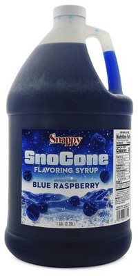 Snappy Blue Raspberry Sno Cone Syrup, 1 Gallon Ready to Use for Snow Cones