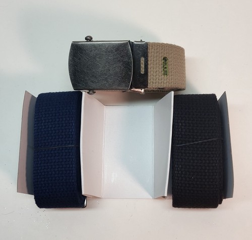 Wrangler Belts Silver Edition Military Style 1 Black/Tan/Navy Belts & 1 Buckle - 第 7/16 張圖片
