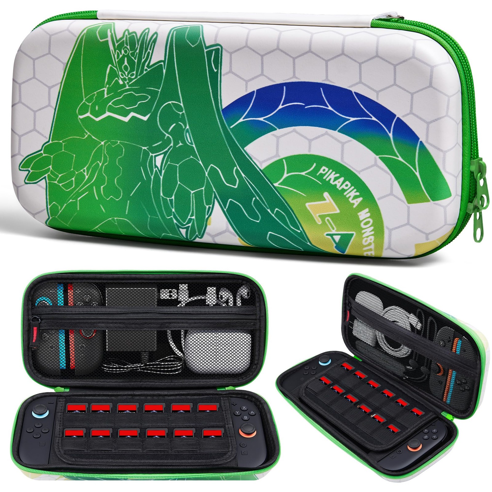 Pochette Switch 2 étui de transport rigide anti-choc avec rangement jeux en nylon noir
