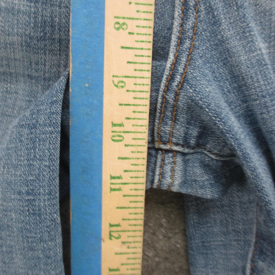 KUT from the Kloth Jeans Womens 12 Blue Amy Crop Straight Leg Cuffed Raw Hem Foto 4 de 4