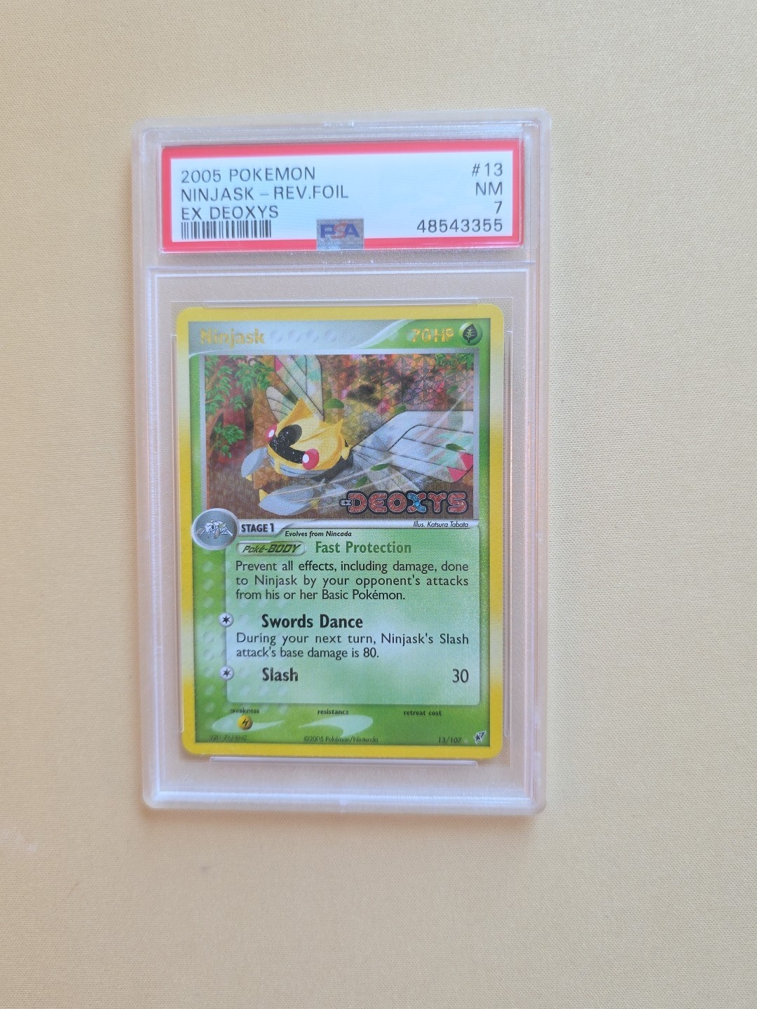 Pokemon Ninjask Reverse Holo PSA 7 13/107 Deoxys
