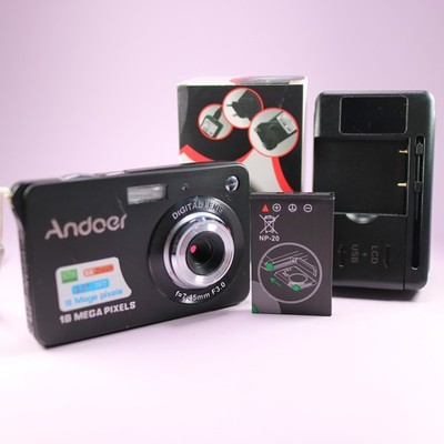 Andoer 18.0MP Compact Digital Camera Black Tested With Battery and Charger