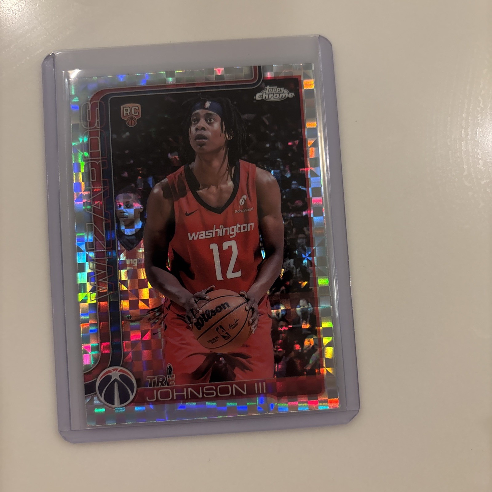 2025-26 Topps Chrome Tre Johnson RC X-Fractor # 256 - Wizards