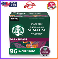 Starbucks K-Cup Coffee Pods, Dark Roast Coffee, Sumatra for Keurig Brewers, 100 