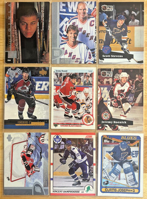 (9x) NHL Vintage Superstar Lot - Iginla, Gretzky, Messier, Roenick RC, Brodeur+