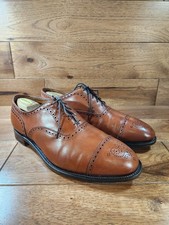 ALDEN 911 Cognac Leather Medallion Toe Oxford Semi Brogue Wide Size 13 E/EEE