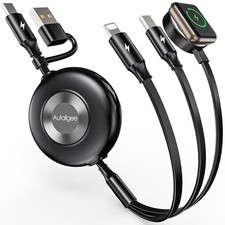 Retractable Multi Charging Cable, 3 in 2 Retractable Charging Cable for Apple...