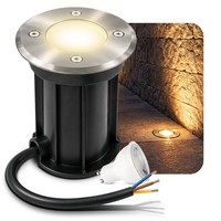 Boru Gartenlampe Bodenleuchte IP67 Mit GU10 Led 2W Warmweiß Spot Strahler Lampe