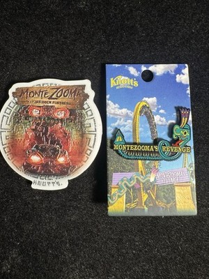 Knotts Berry Farm Montezuma S Revenge Enamel, Pin, And Magnet Set  Brand New