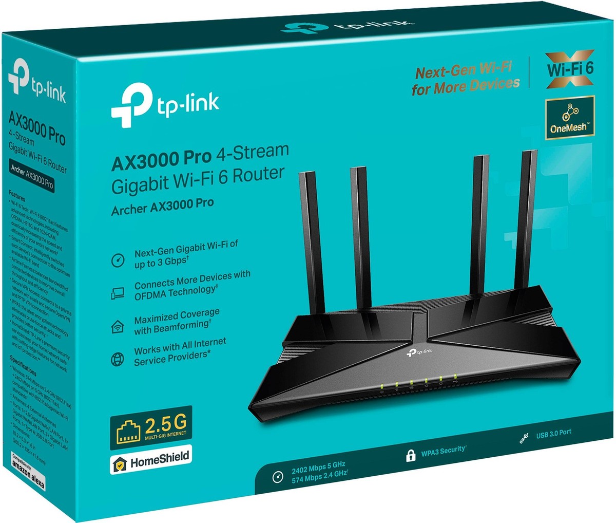 TP-Link - Archer AX3000 Pro Dual-Band Wi-Fi 6 Router - Black | eBay