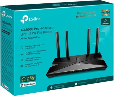 TP-Link - Archer AX3000 Pro Dual-Band Wi-Fi 6 Router - Black | eBay
