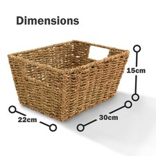 BSTKEY Paper Rope Desk Organizer Magazine Mail Sorter With 4 Compartments, Hand-woven Desktop Stationery Holder Remote Control Storage Basket For Home Office