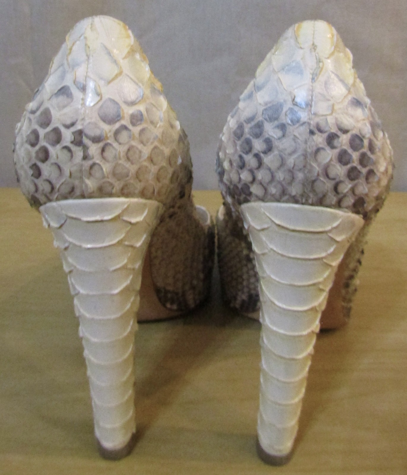 EUC Sergio Rossi Python Skin Peep Toe Hidden Plat… - image 6