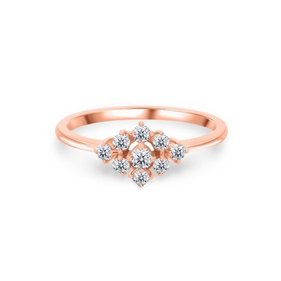 Spectrum 14k Roségold Ring Lab-Grown Diamant Cluster 0,30 ct Rund