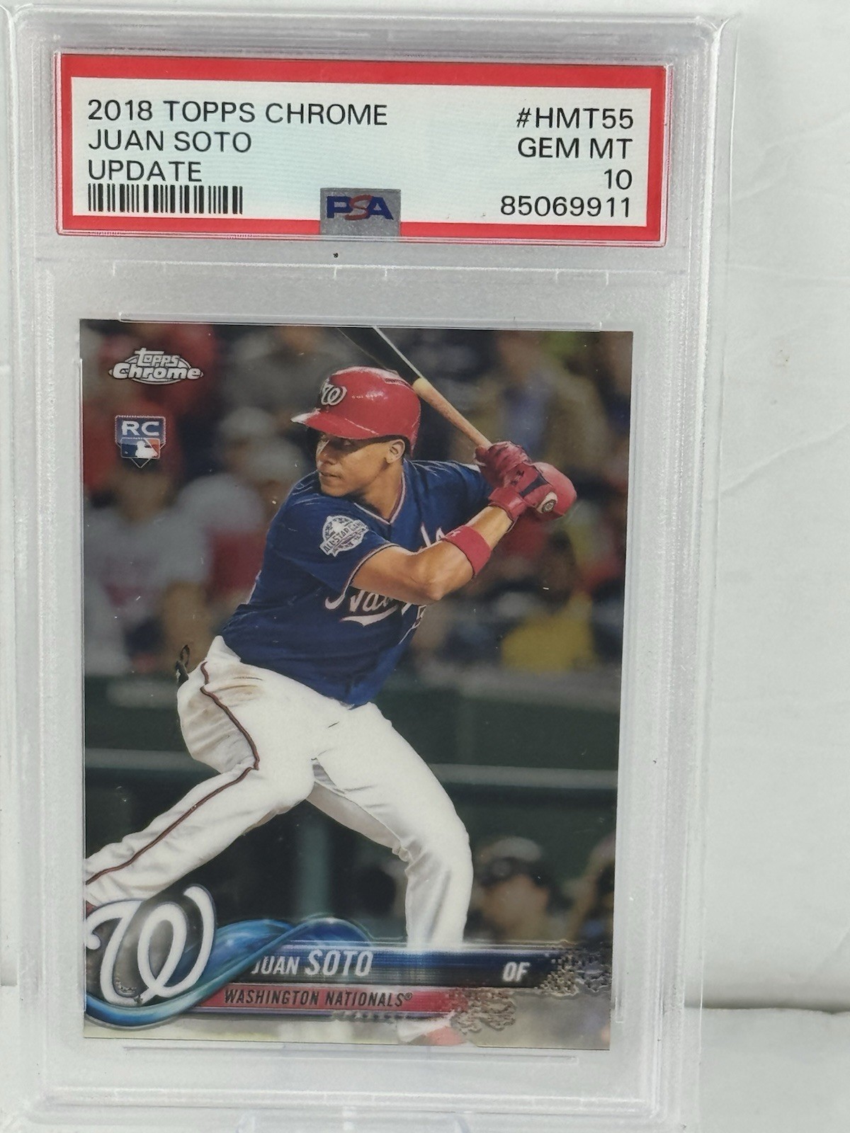 2018 Topps Chrome Update- Juan Soto- HMT55- PSA 10 Gem Mint- Rookie Card- RC view 1