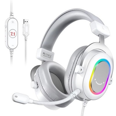 FIFINE RGB Gaming Headset with 7.1 Surround Sound, Mic & 3-EQ Modes   H6W