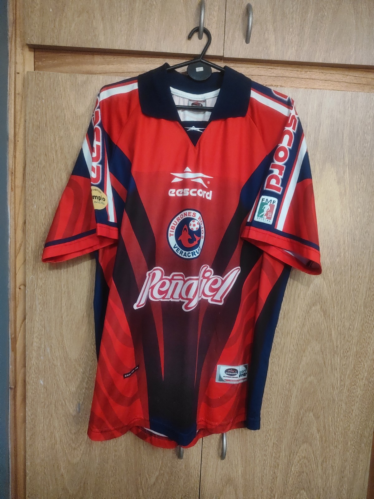 TIBURONES ROJOS DE VERACRUZ SOCCER JERSEY MATCH WORN EESCORT 13# season 98/99