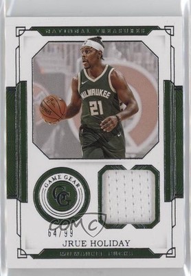 2020-21 Panini National Treasures Game Gear 64/99 Jrue Holiday #GGJ-JRU 05cd