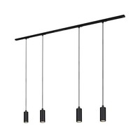 Rail Schienensystem Komplettset 4X Led Pendel Dimmbar Einspeisung Schwarz 1,5 M