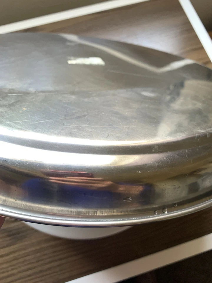 Round Tray with Swirl Pattern 16-Inch Stainless Steel Pre Owned - Image 4 of 4