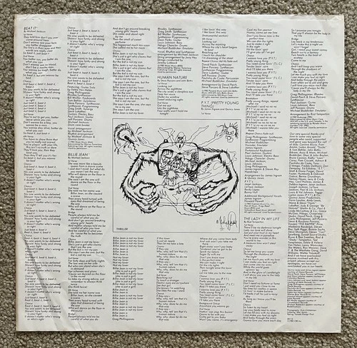 MICHAEL JACKSON - Thriller LP 1982 Columbia 38112 * INNER SLEEVE ONLY * VG